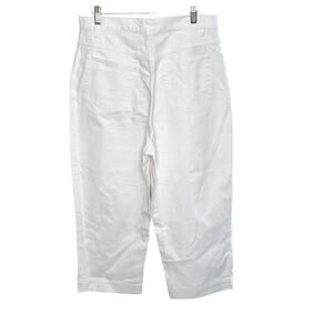 NWT L.L. Bean mid rise white denim cropped jean size 16